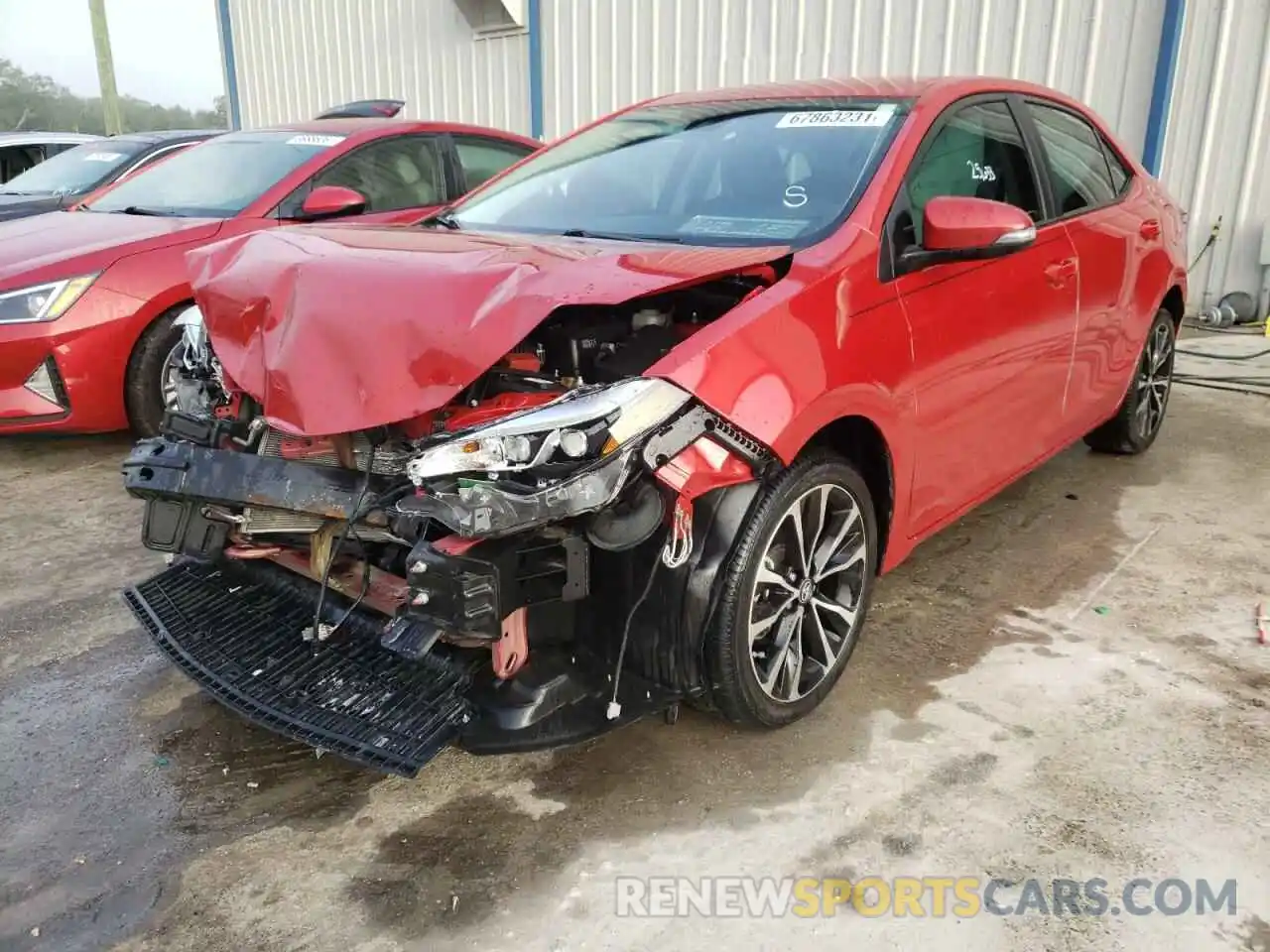 2 Photograph of a damaged car 5YFBURHE6KP922637 TOYOTA COROLLA 2019