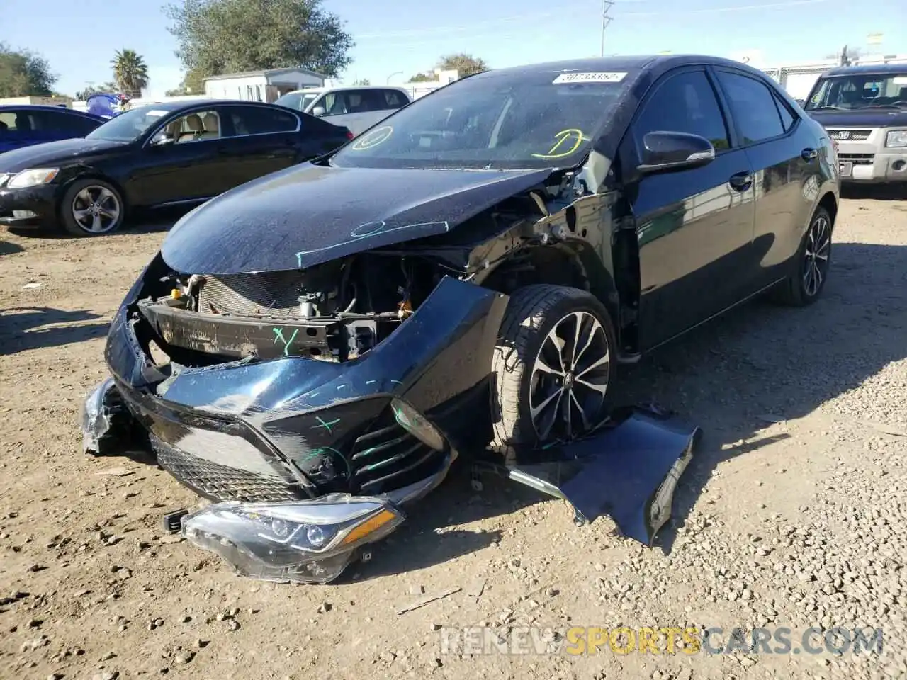 2 Photograph of a damaged car 5YFBURHE6KP926655 TOYOTA COROLLA 2019