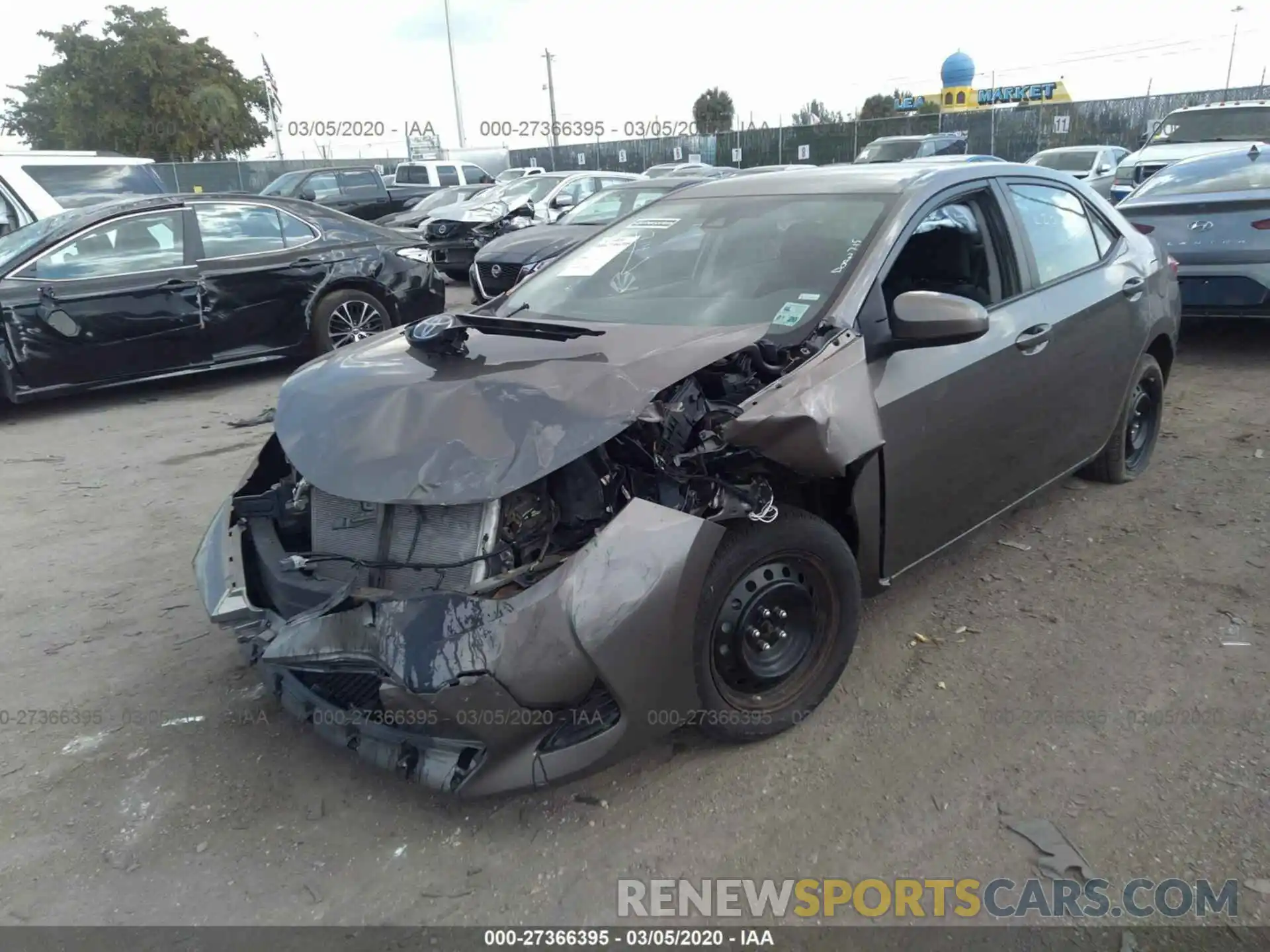 2 Photograph of a damaged car 5YFBURHE6KP928678 TOYOTA COROLLA 2019