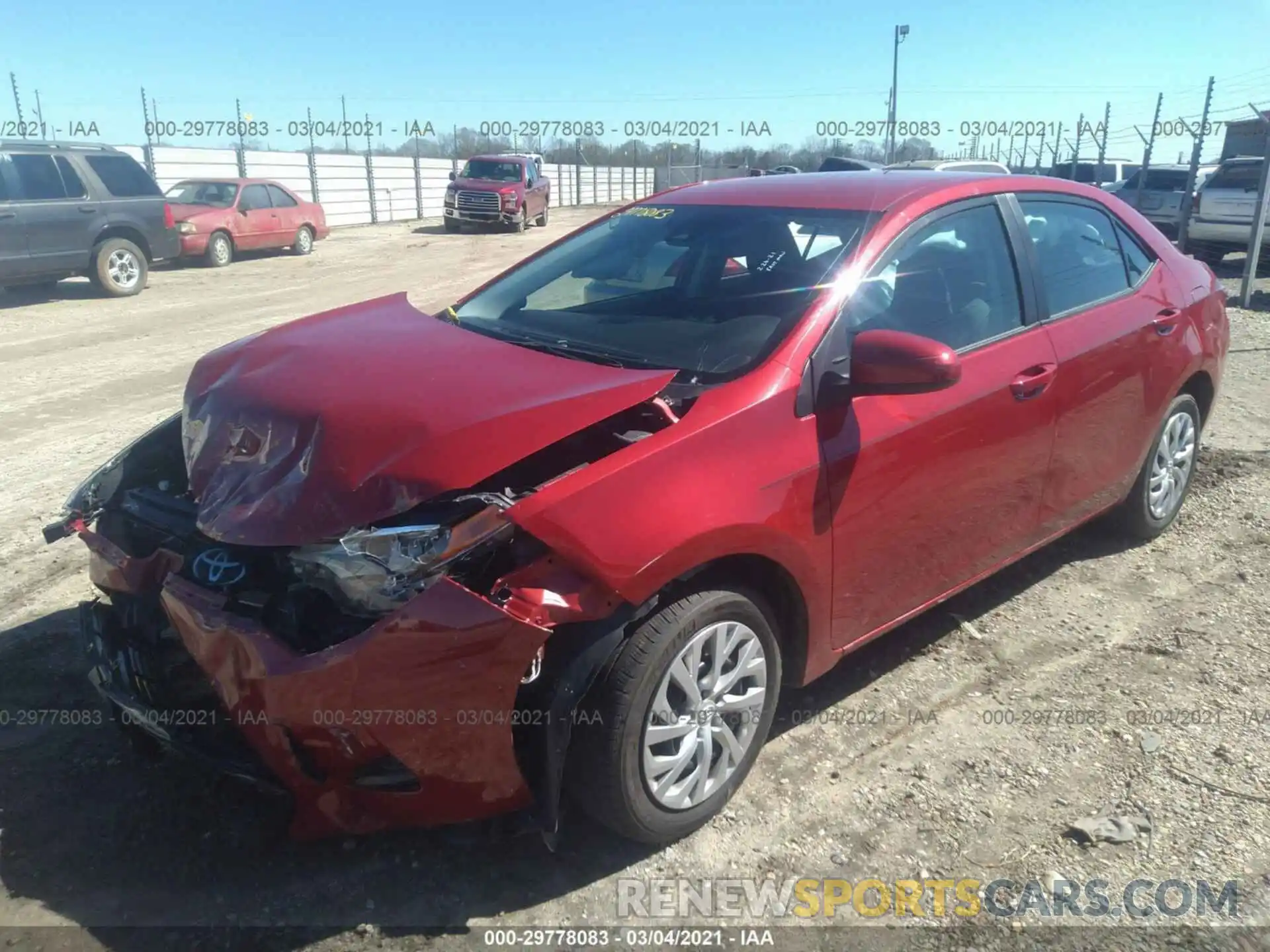 2 Photograph of a damaged car 5YFBURHE6KP930589 TOYOTA COROLLA 2019