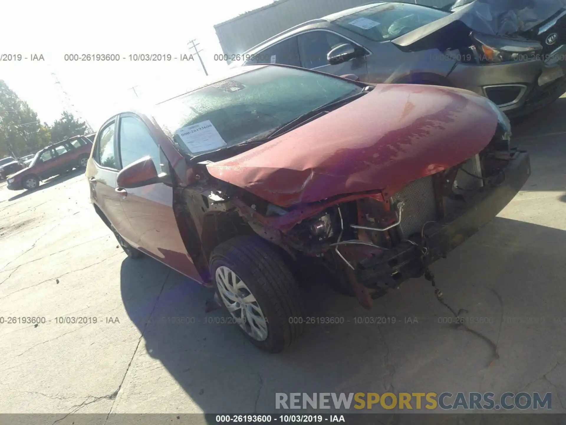 1 Photograph of a damaged car 5YFBURHE6KP935369 TOYOTA COROLLA 2019