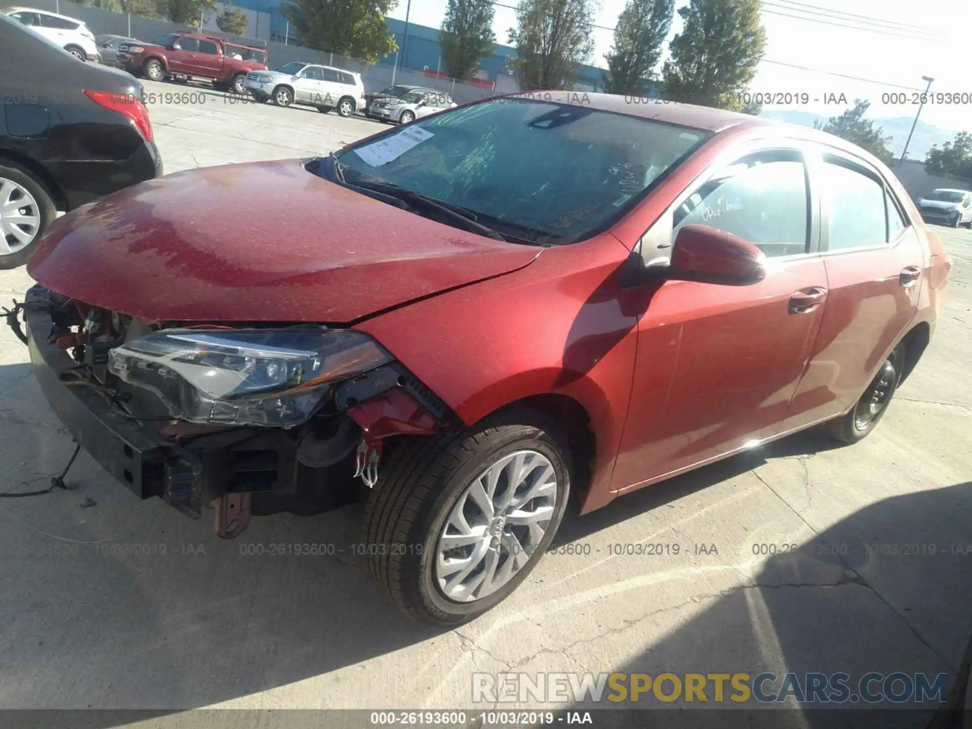 2 Photograph of a damaged car 5YFBURHE6KP935369 TOYOTA COROLLA 2019