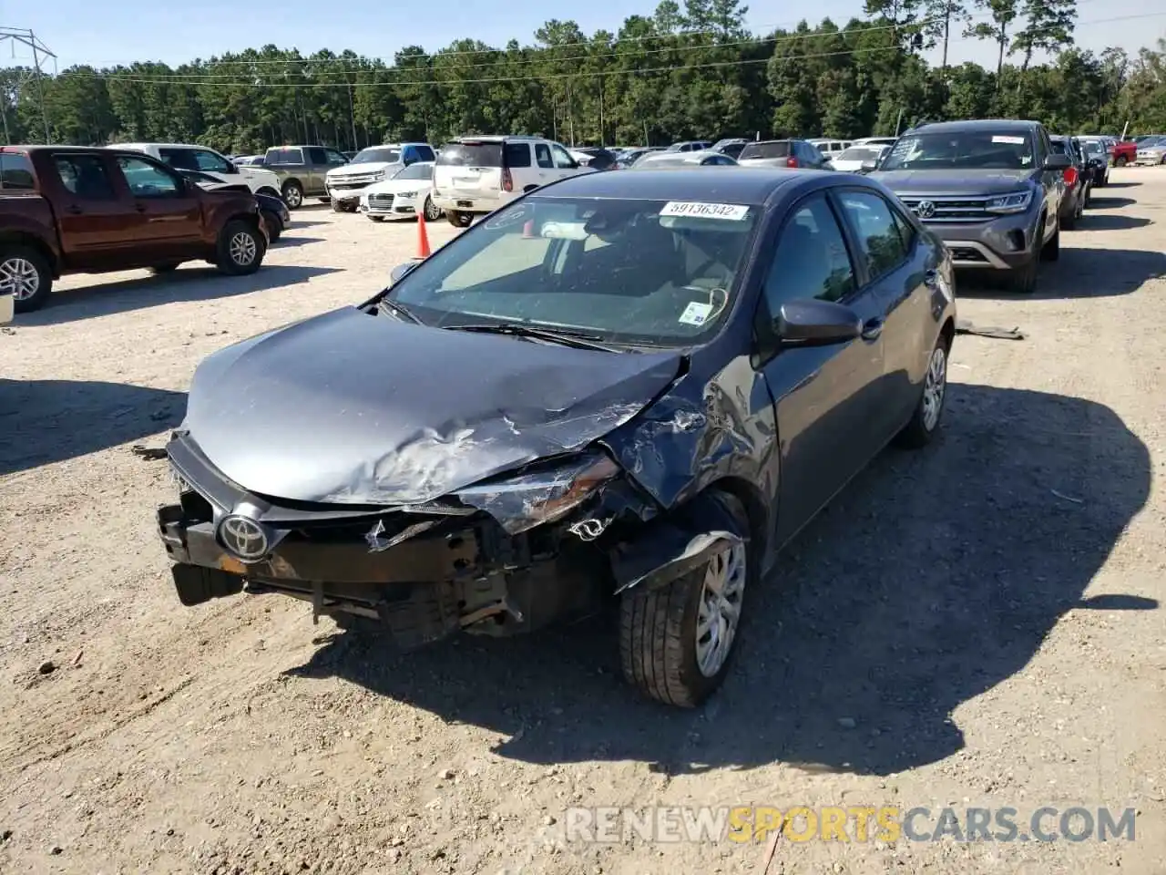 2 Photograph of a damaged car 5YFBURHE6KP937283 TOYOTA COROLLA 2019