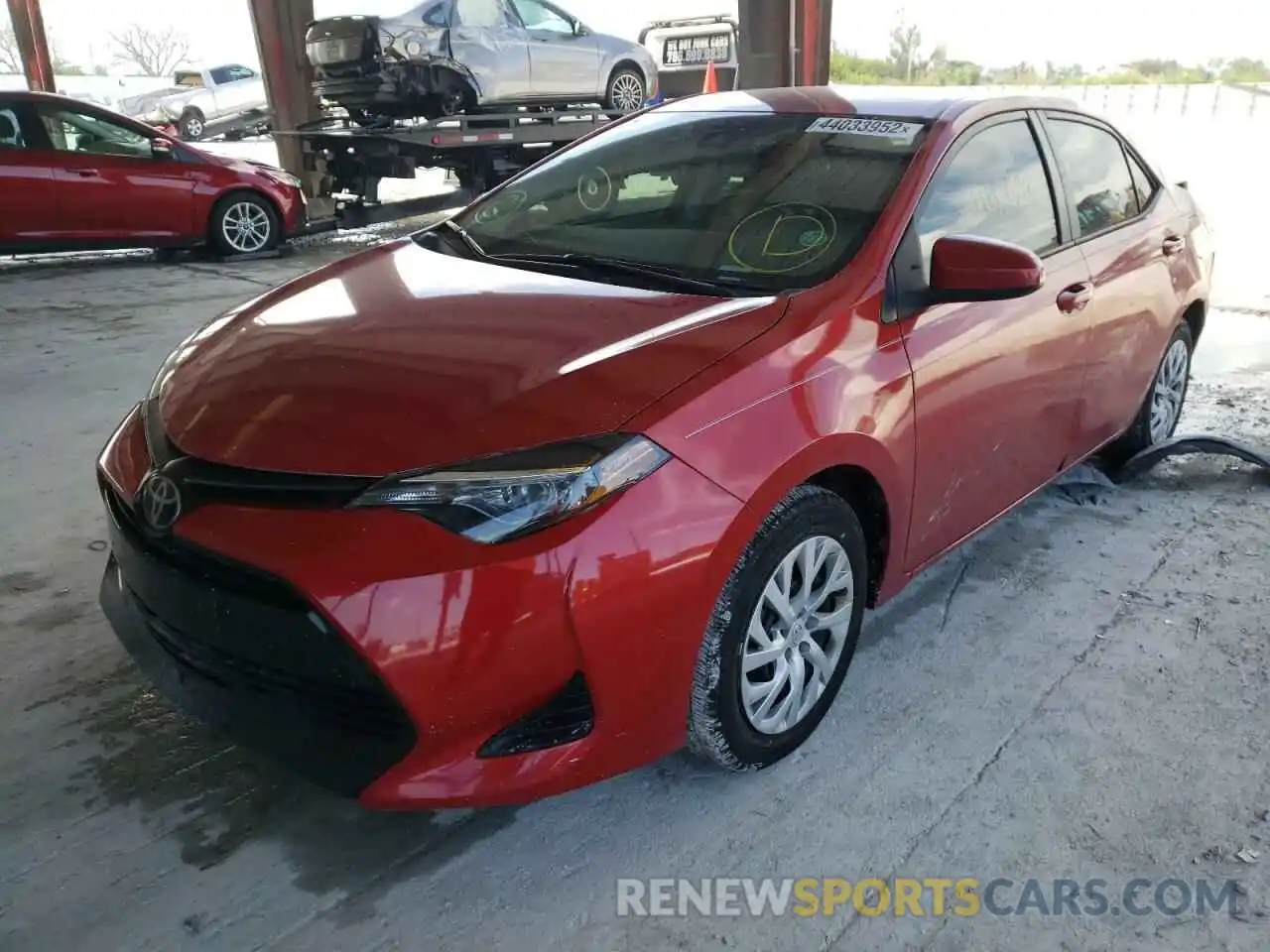 2 Photograph of a damaged car 5YFBURHE6KP939258 TOYOTA COROLLA 2019