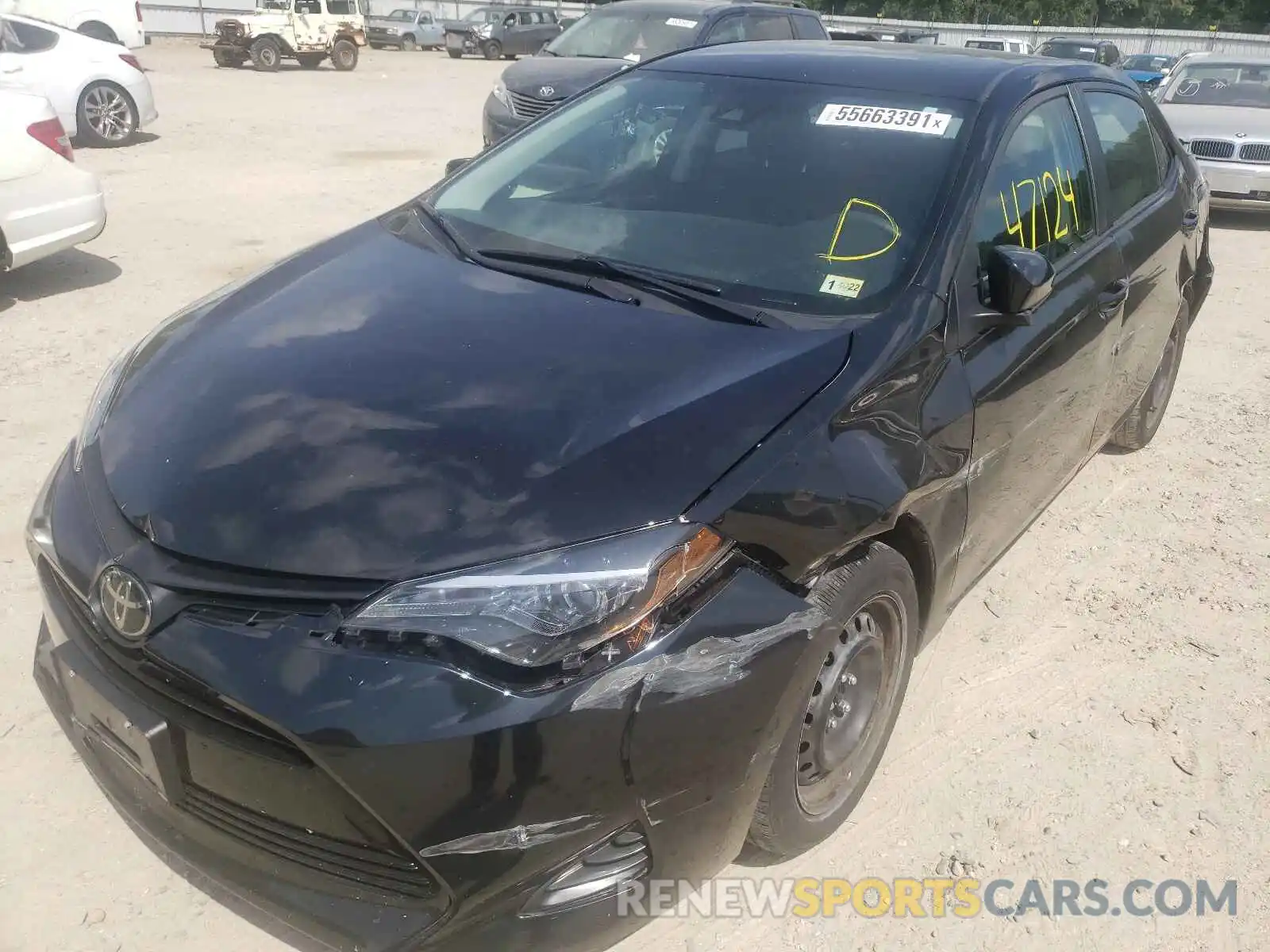 2 Photograph of a damaged car 5YFBURHE6KP941494 TOYOTA COROLLA 2019