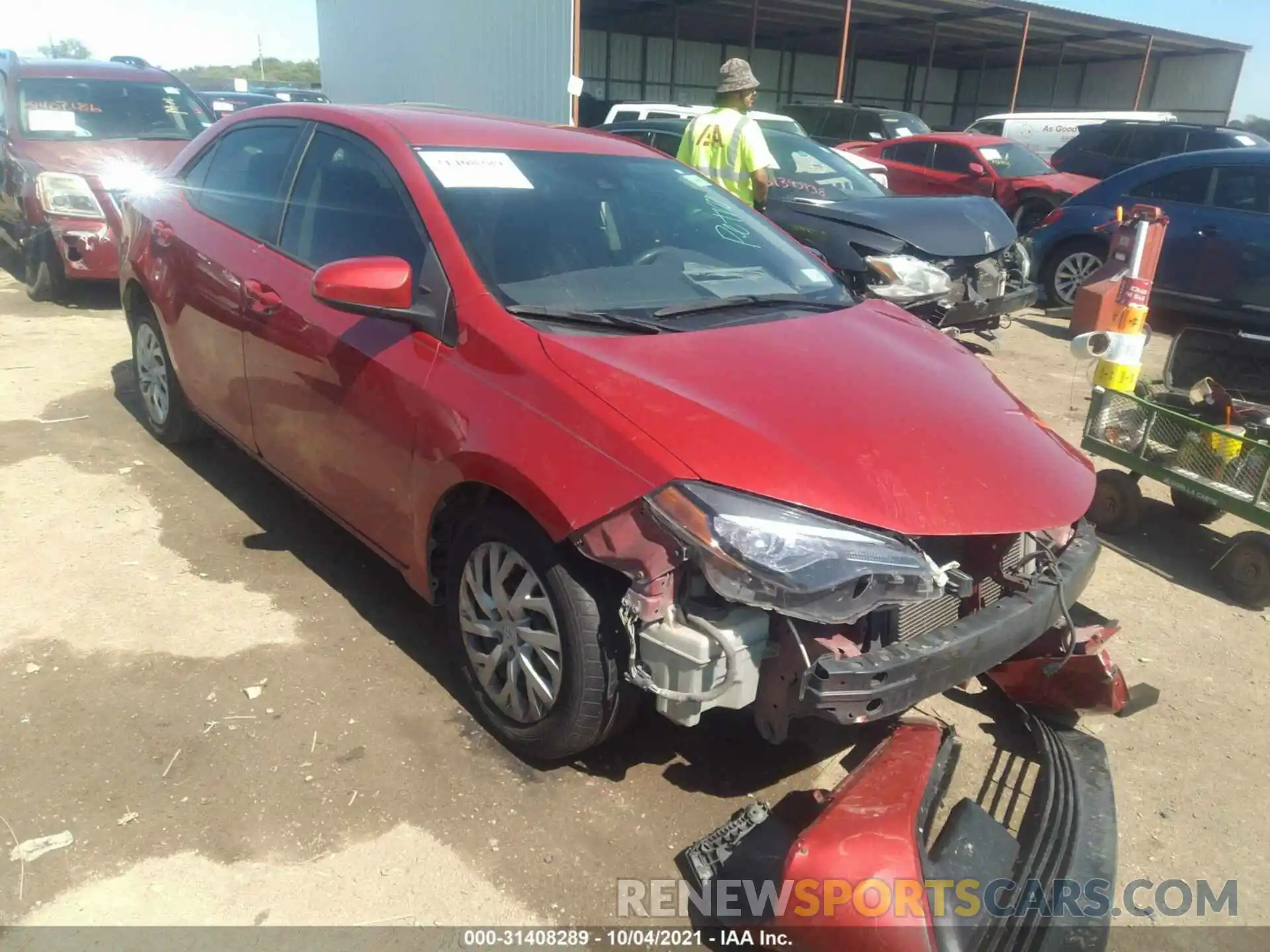 1 Photograph of a damaged car 5YFBURHE6KP942774 TOYOTA COROLLA 2019