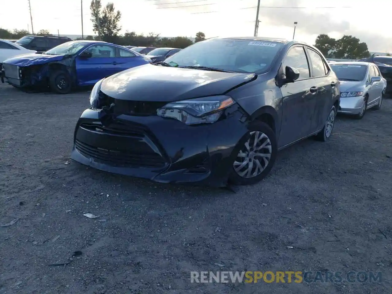 2 Photograph of a damaged car 5YFBURHE6KP949224 TOYOTA COROLLA 2019