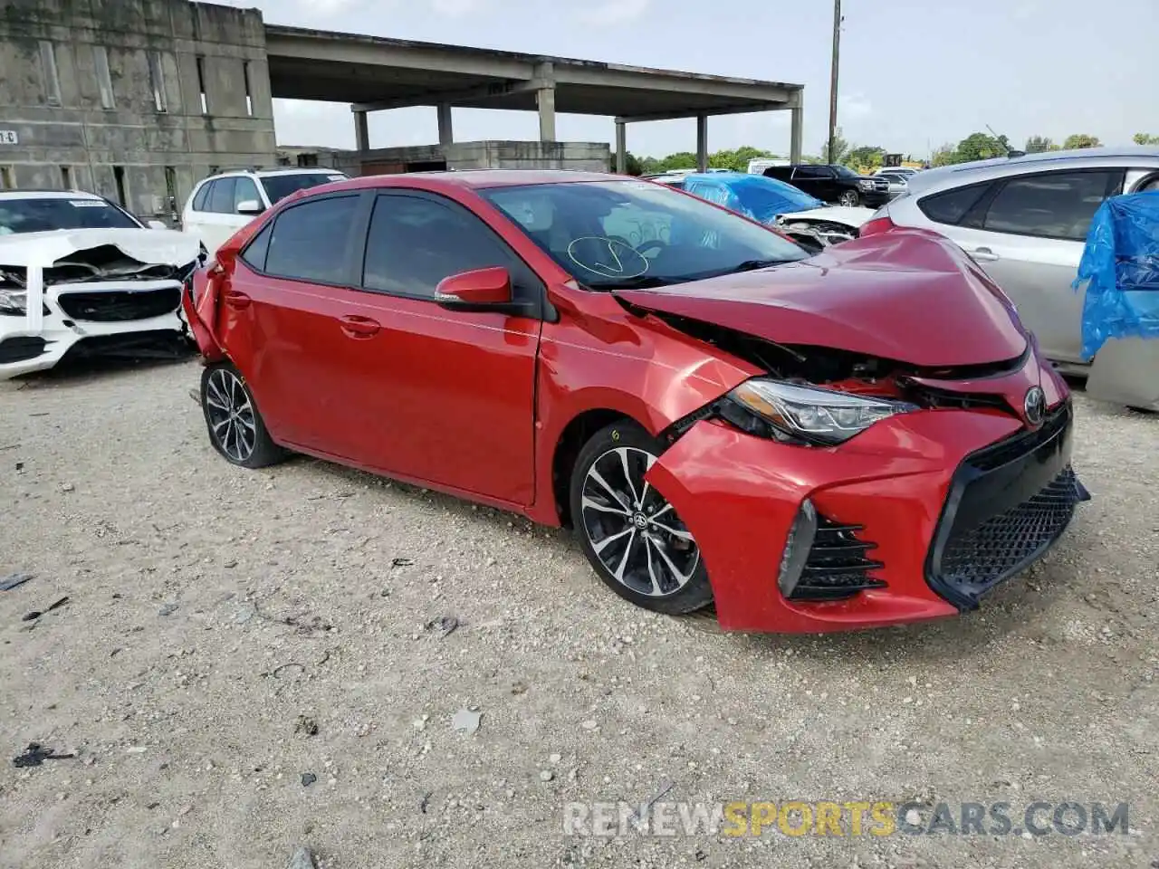 1 Photograph of a damaged car 5YFBURHE7KP858477 TOYOTA COROLLA 2019