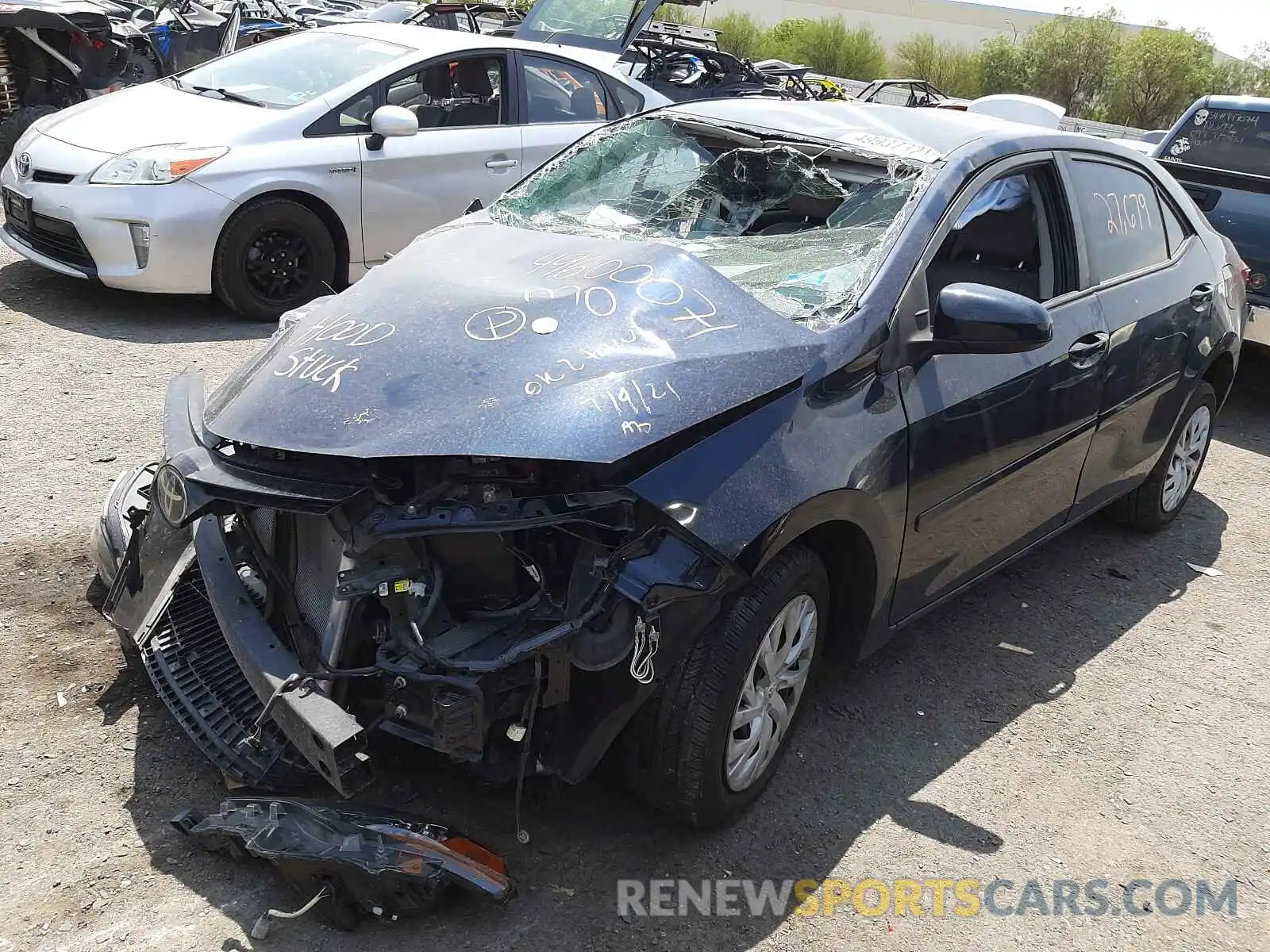 2 Photograph of a damaged car 5YFBURHE7KP863016 TOYOTA COROLLA 2019