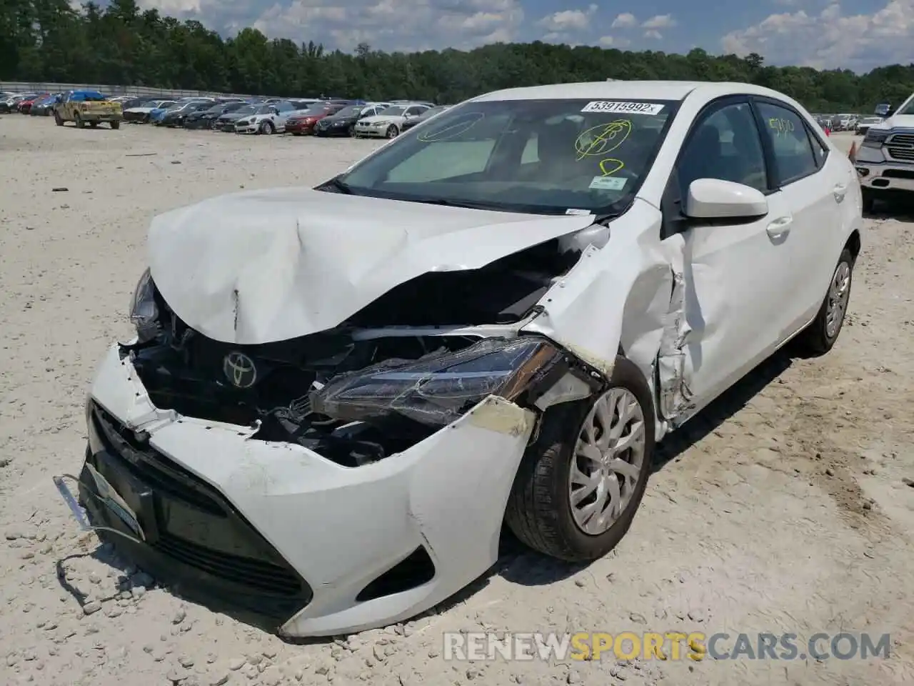 2 Photograph of a damaged car 5YFBURHE7KP873383 TOYOTA COROLLA 2019