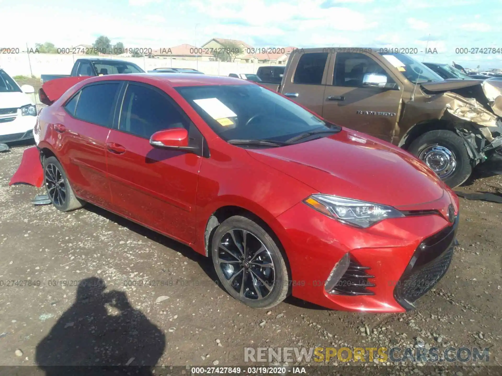 1 Photograph of a damaged car 5YFBURHE7KP876042 TOYOTA COROLLA 2019