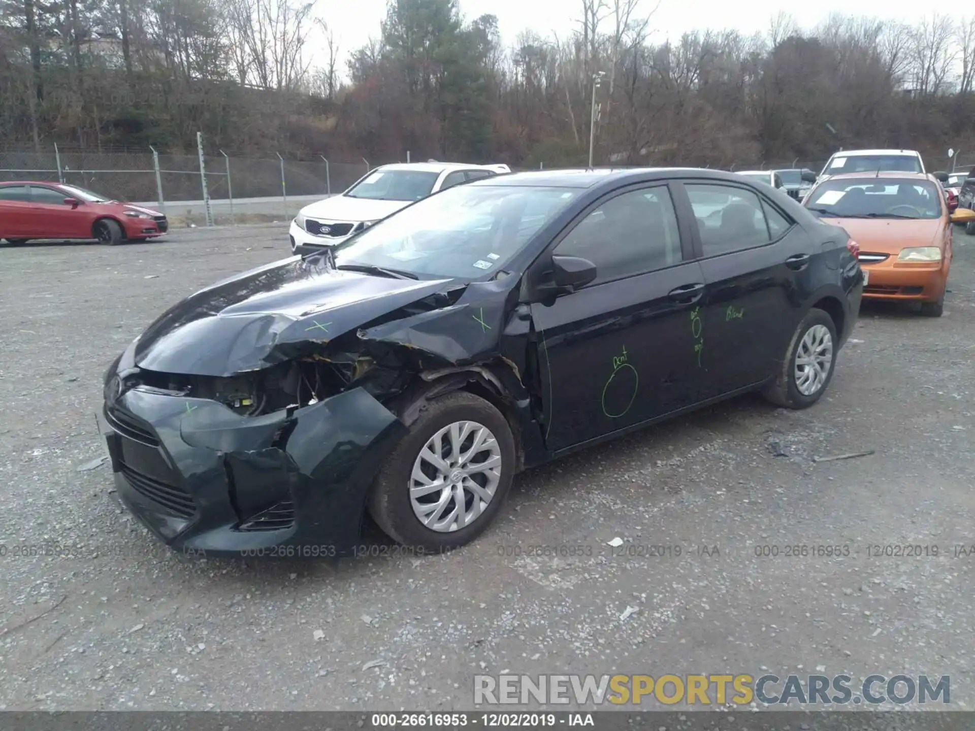 2 Photograph of a damaged car 5YFBURHE7KP876283 TOYOTA COROLLA 2019