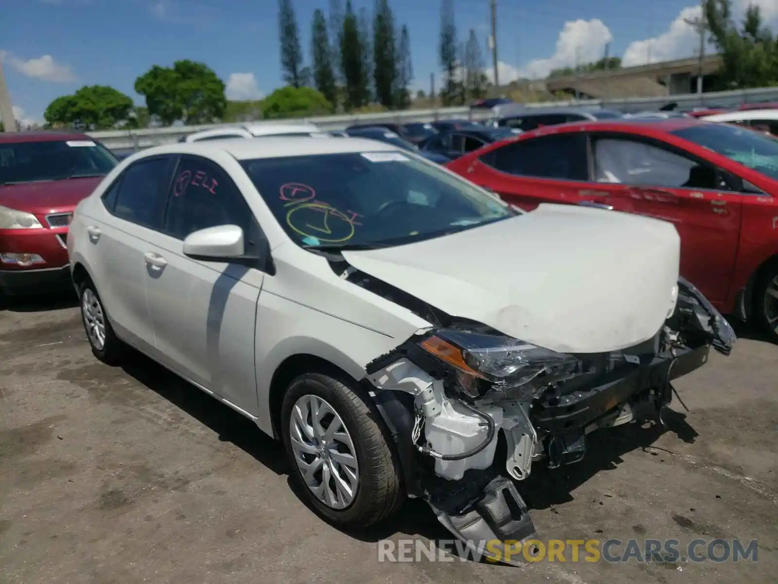 1 Photograph of a damaged car 5YFBURHE7KP876607 TOYOTA COROLLA 2019