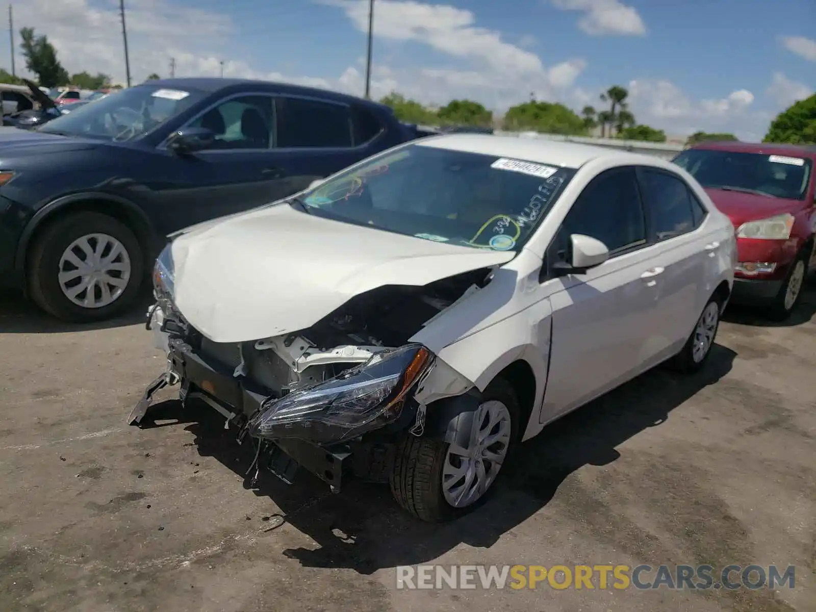 2 Photograph of a damaged car 5YFBURHE7KP876607 TOYOTA COROLLA 2019