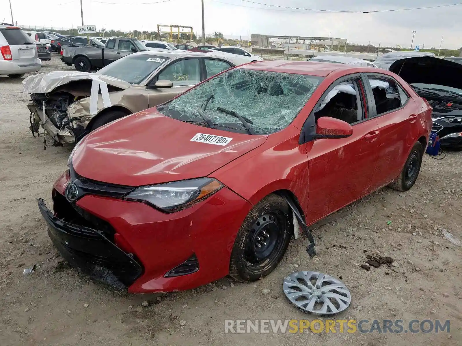 2 Photograph of a damaged car 5YFBURHE7KP877305 TOYOTA COROLLA 2019