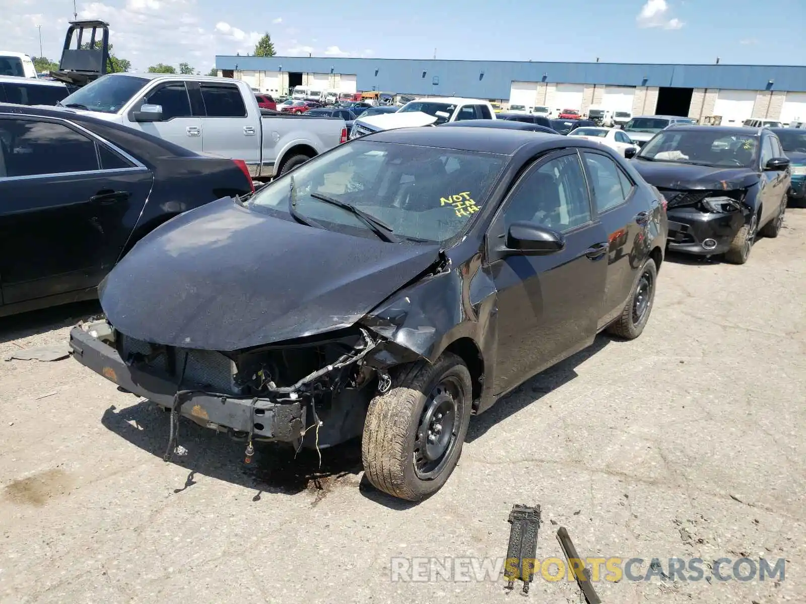 2 Photograph of a damaged car 5YFBURHE7KP878776 TOYOTA COROLLA 2019