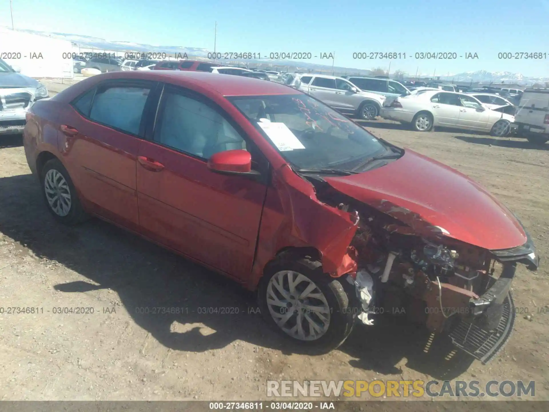 1 Photograph of a damaged car 5YFBURHE7KP883850 TOYOTA COROLLA 2019