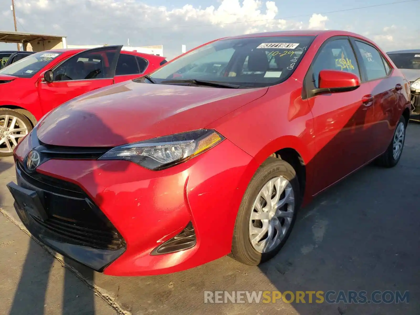 2 Photograph of a damaged car 5YFBURHE7KP885405 TOYOTA COROLLA 2019