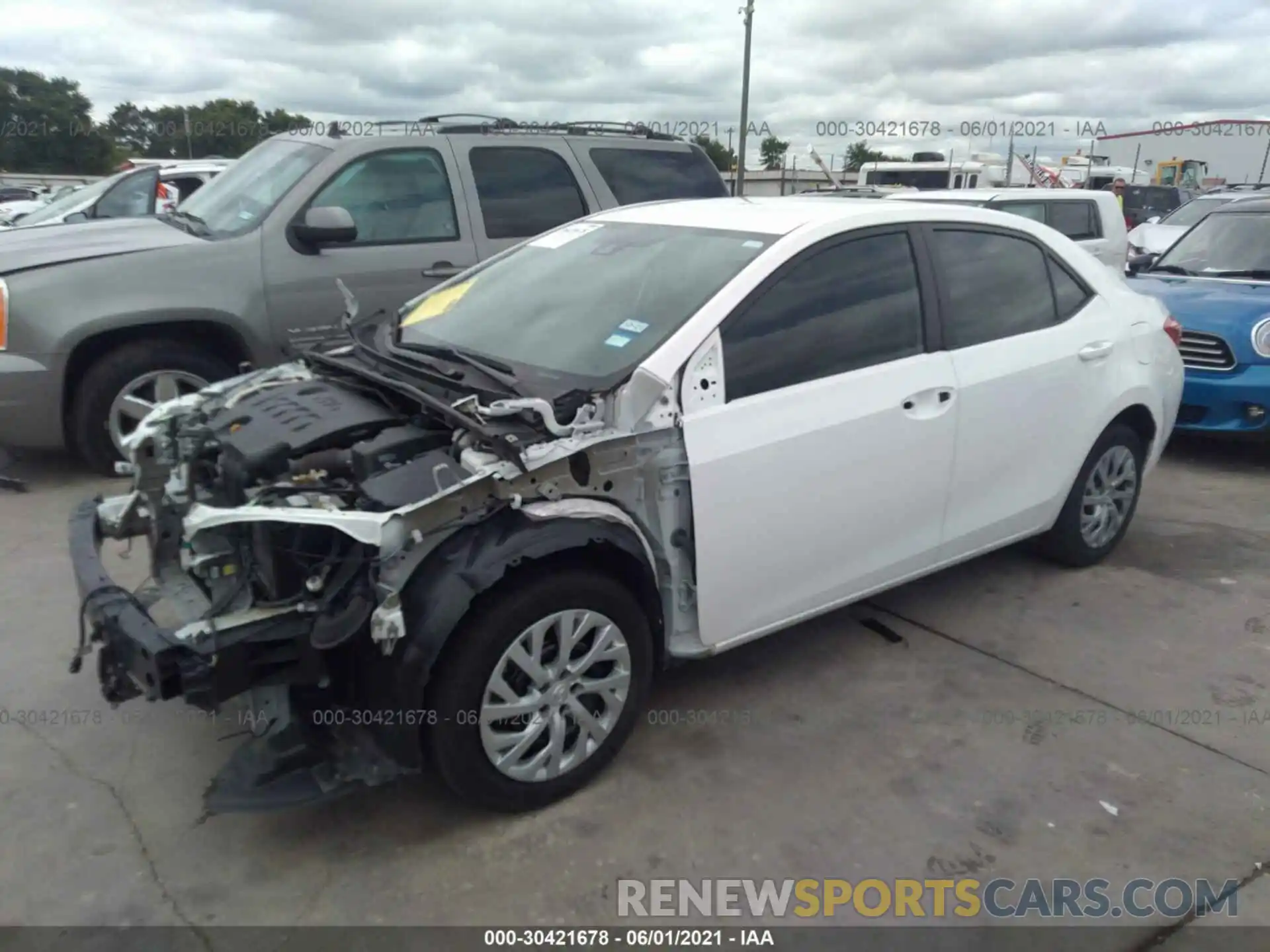 2 Photograph of a damaged car 5YFBURHE7KP887462 TOYOTA COROLLA 2019