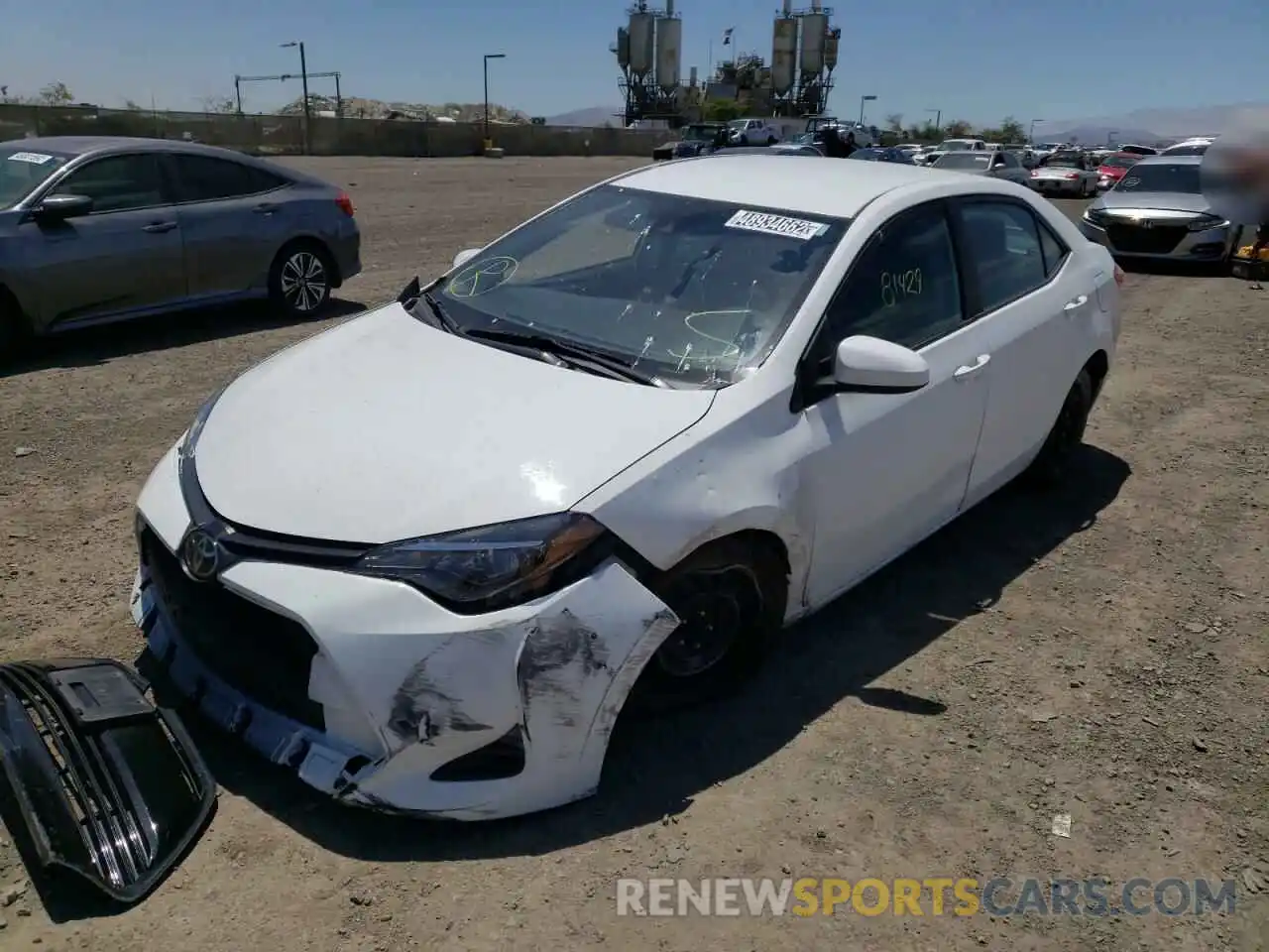 2 Photograph of a damaged car 5YFBURHE7KP889101 TOYOTA COROLLA 2019