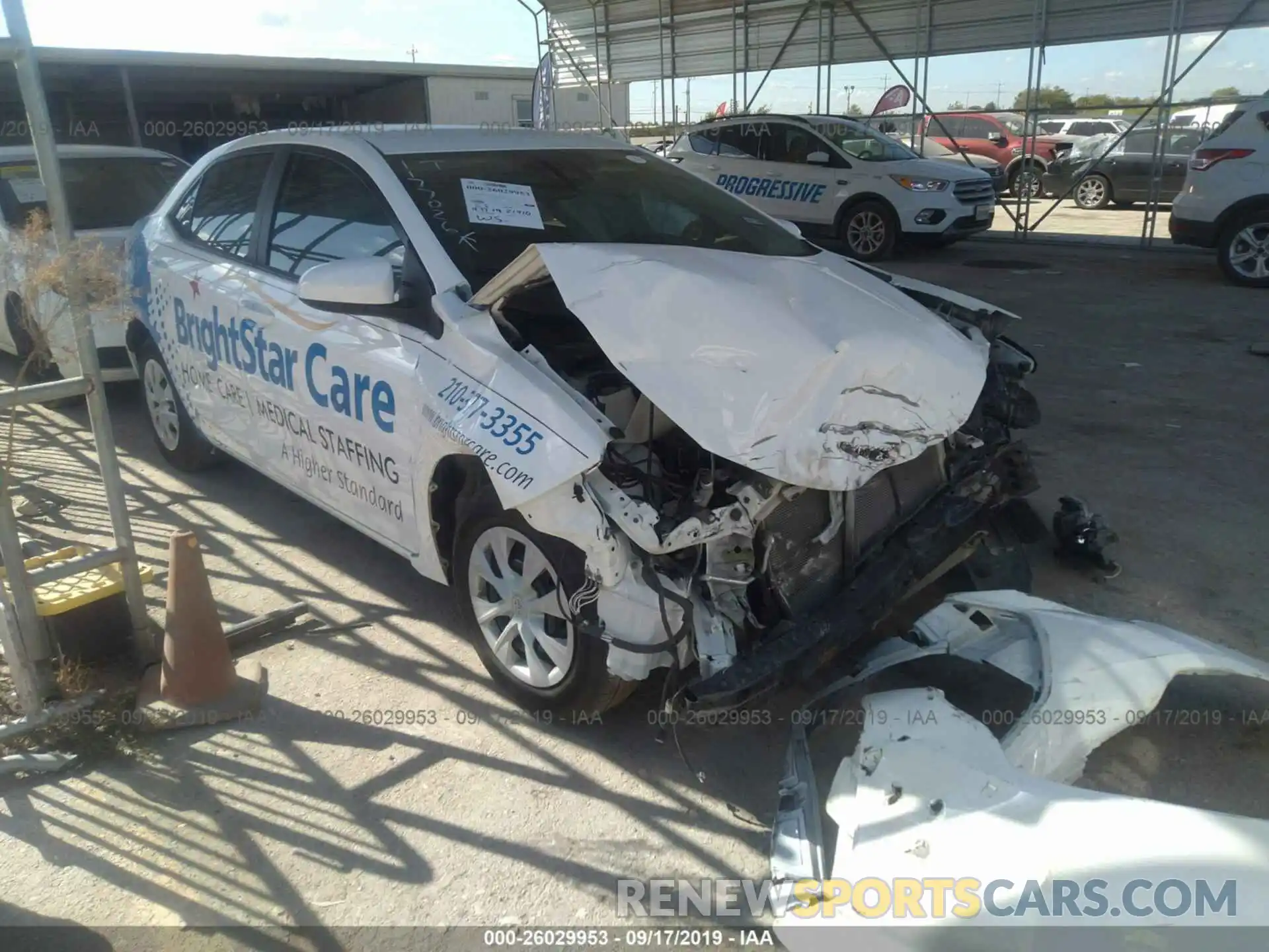 1 Photograph of a damaged car 5YFBURHE7KP893603 TOYOTA COROLLA 2019