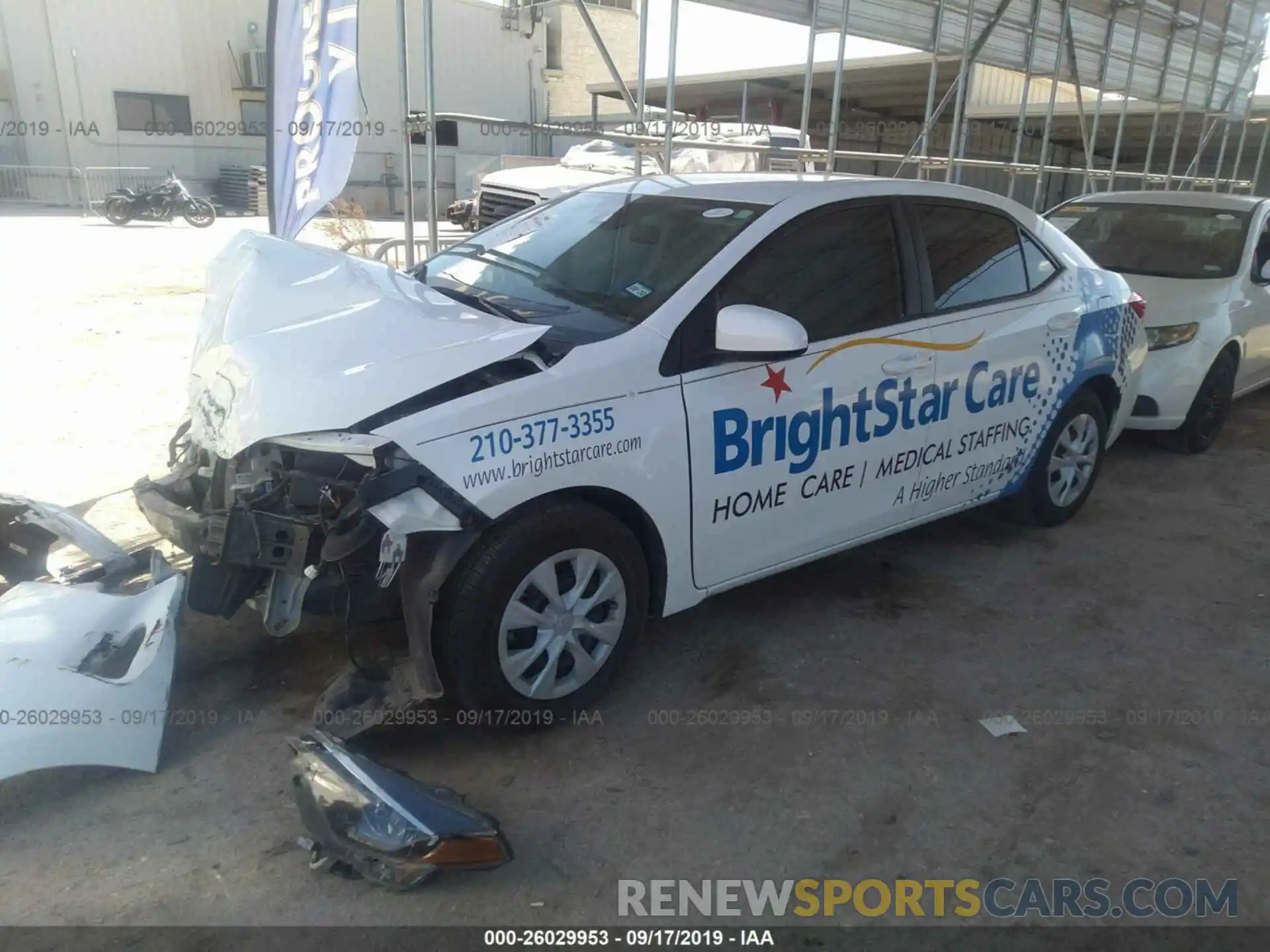 2 Photograph of a damaged car 5YFBURHE7KP893603 TOYOTA COROLLA 2019