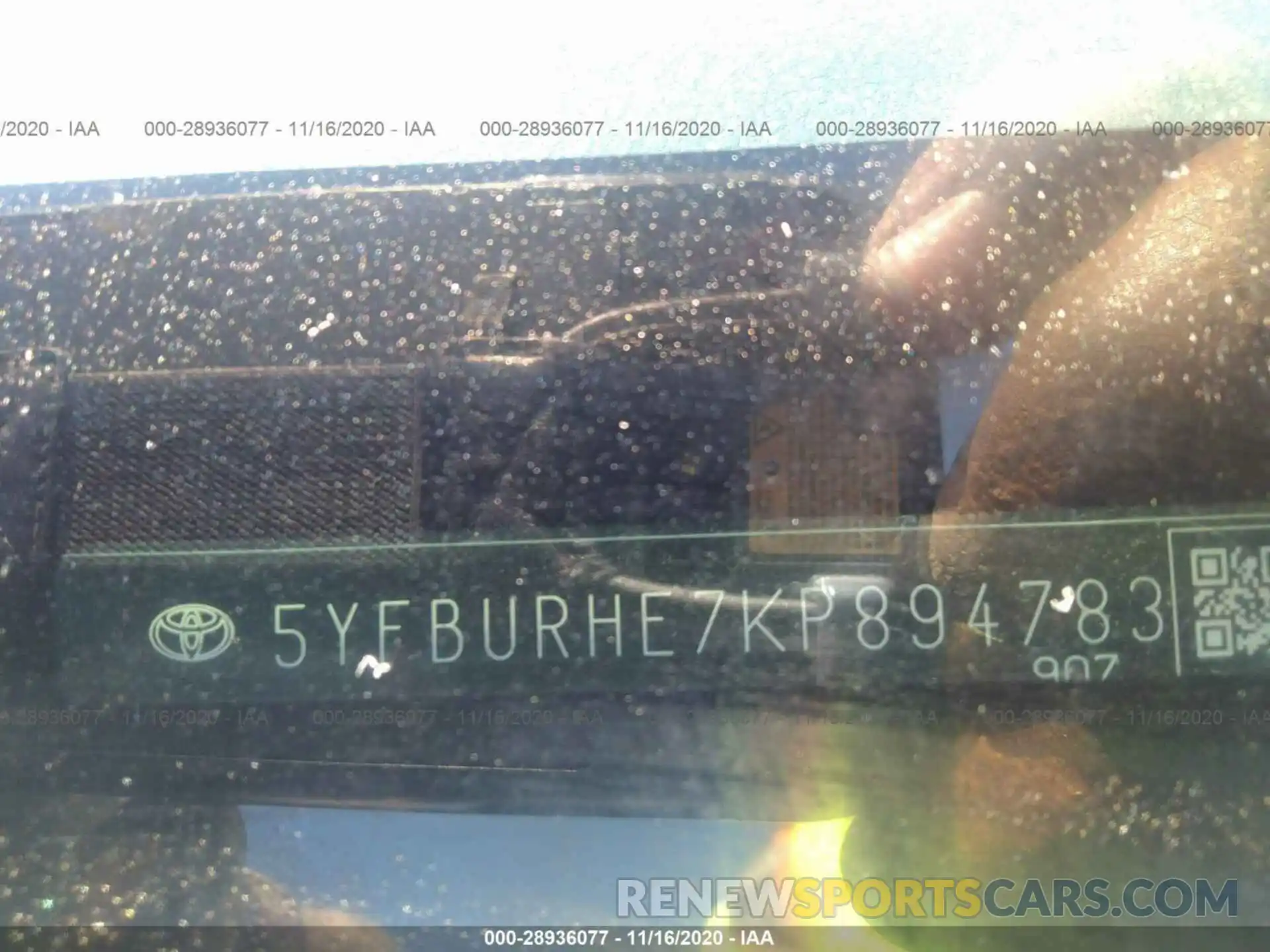 9 Photograph of a damaged car 5YFBURHE7KP894783 TOYOTA COROLLA 2019