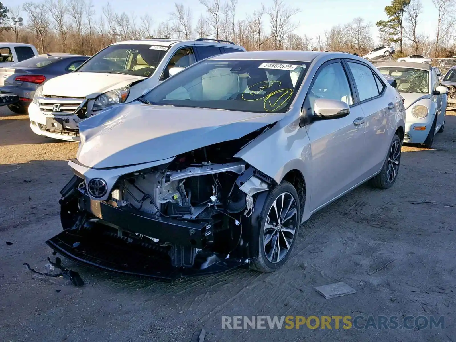 2 Photograph of a damaged car 5YFBURHE7KP896467 TOYOTA COROLLA 2019