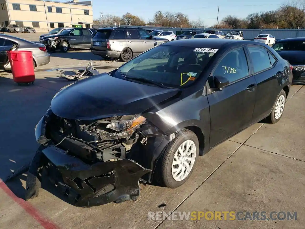 2 Photograph of a damaged car 5YFBURHE7KP898042 TOYOTA COROLLA 2019