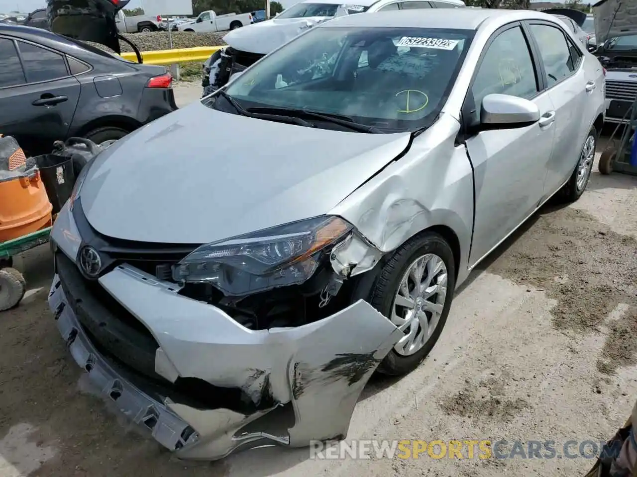 1 Photograph of a damaged car 5YFBURHE7KP902655 TOYOTA COROLLA 2019