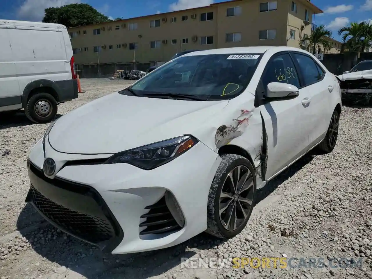 2 Photograph of a damaged car 5YFBURHE7KP909945 TOYOTA COROLLA 2019