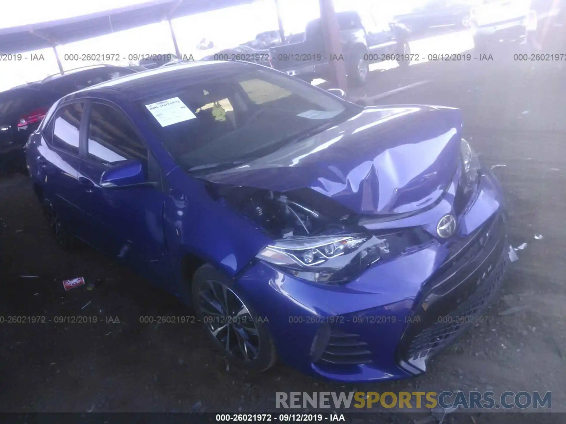 1 Photograph of a damaged car 5YFBURHE7KP916944 TOYOTA COROLLA 2019