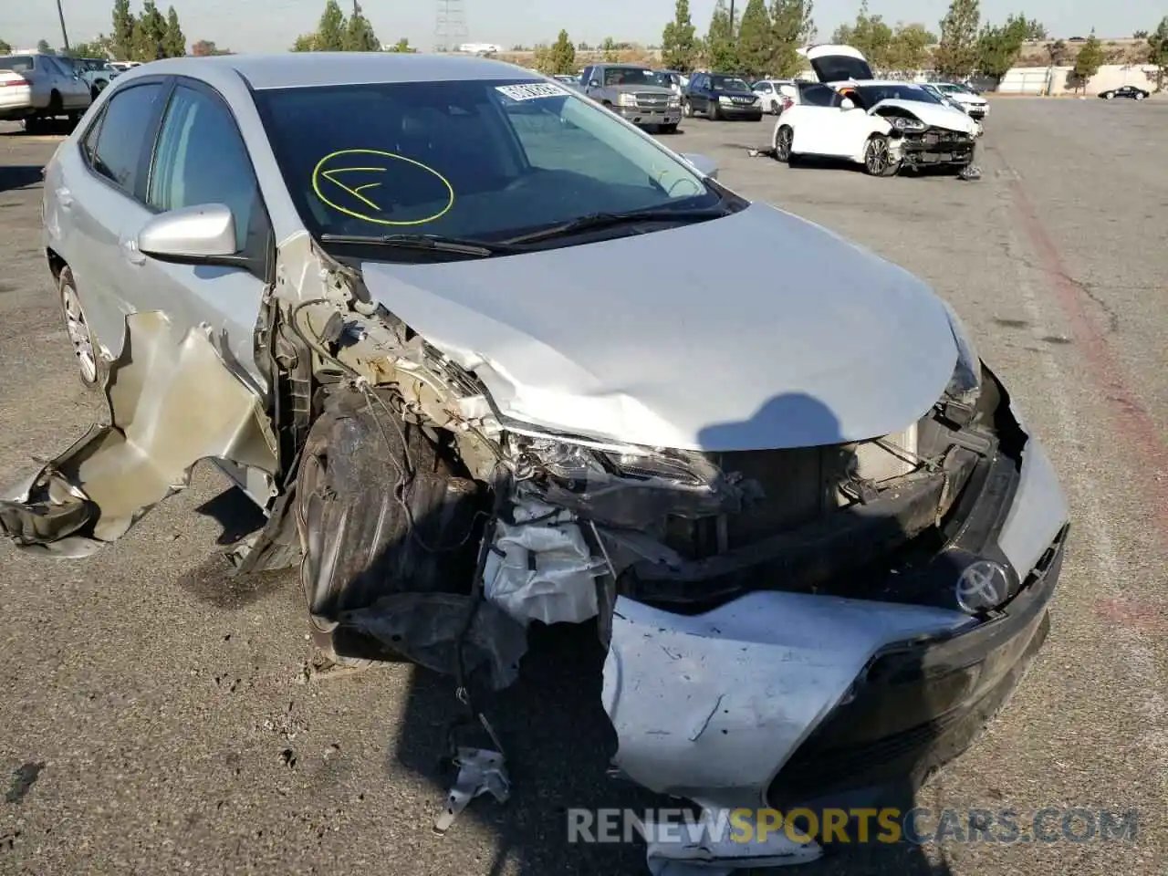 1 Photograph of a damaged car 5YFBURHE7KP917690 TOYOTA COROLLA 2019