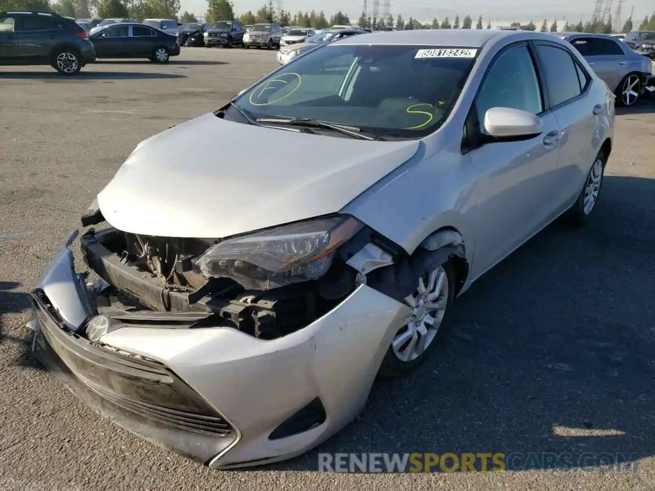 2 Photograph of a damaged car 5YFBURHE7KP917690 TOYOTA COROLLA 2019