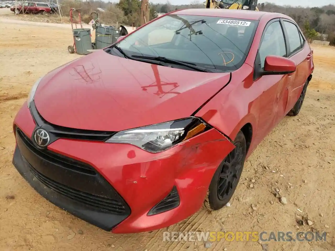 2 Photograph of a damaged car 5YFBURHE7KP918029 TOYOTA COROLLA 2019