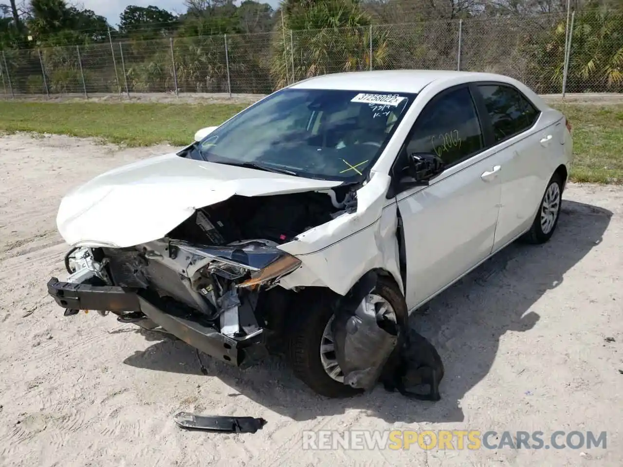 2 Photograph of a damaged car 5YFBURHE7KP922887 TOYOTA COROLLA 2019