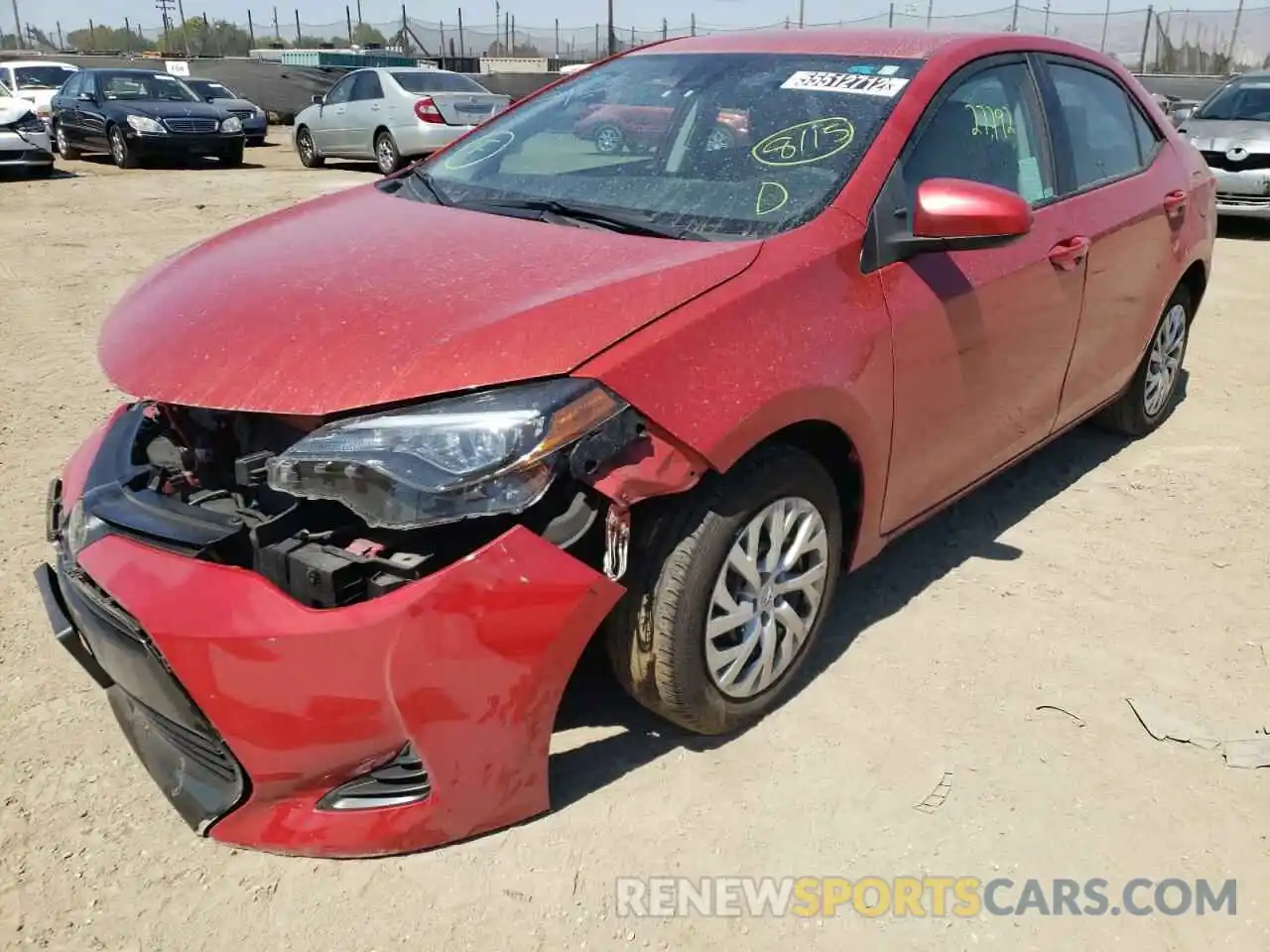 2 Photograph of a damaged car 5YFBURHE7KP924347 TOYOTA COROLLA 2019