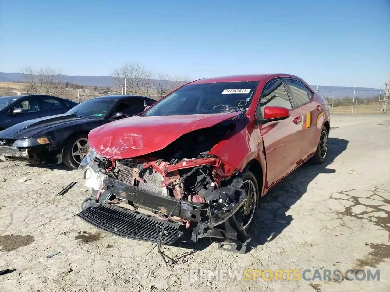 2 Photograph of a damaged car 5YFBURHE7KP927068 TOYOTA COROLLA 2019