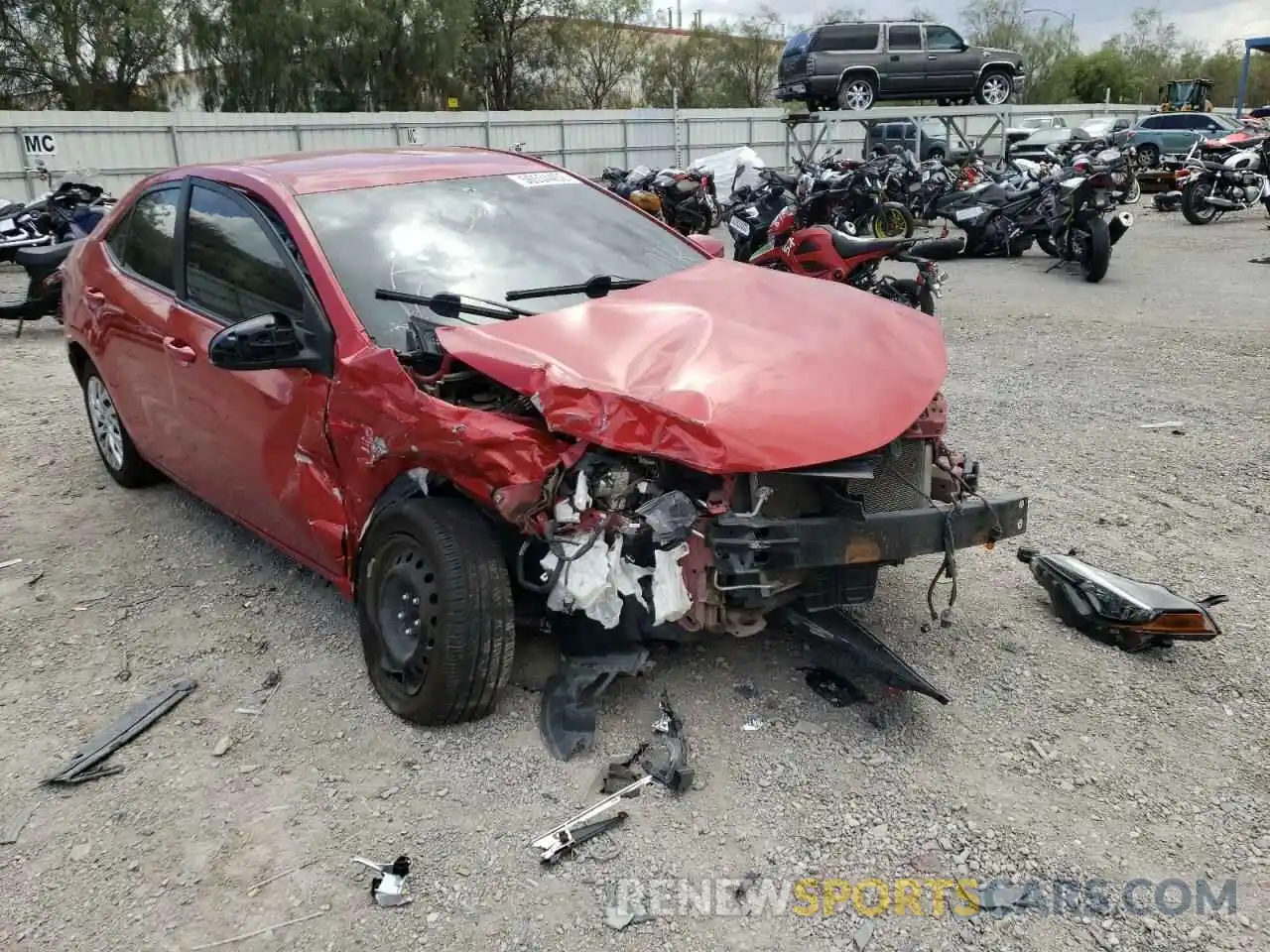 1 Photograph of a damaged car 5YFBURHE7KP927507 TOYOTA COROLLA 2019