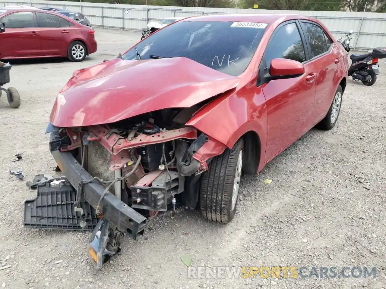 2 Photograph of a damaged car 5YFBURHE7KP927507 TOYOTA COROLLA 2019