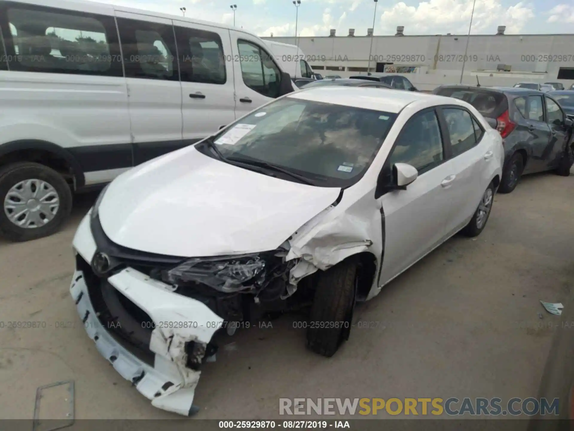 2 Photograph of a damaged car 5YFBURHE7KP927927 TOYOTA COROLLA 2019