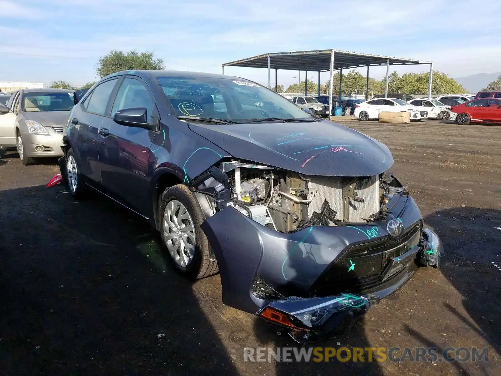 1 Photograph of a damaged car 5YFBURHE7KP928088 TOYOTA COROLLA 2019