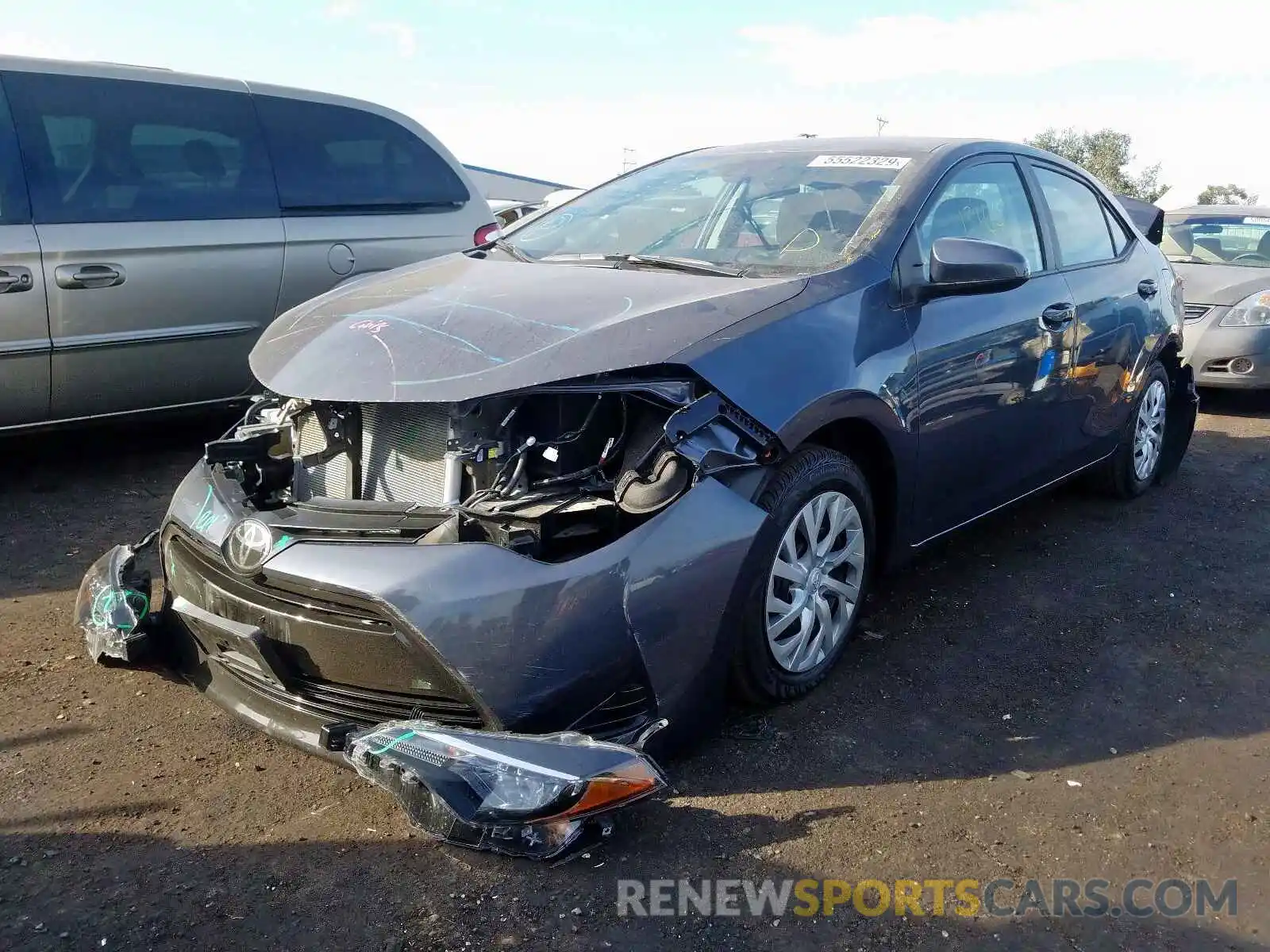 2 Photograph of a damaged car 5YFBURHE7KP928088 TOYOTA COROLLA 2019