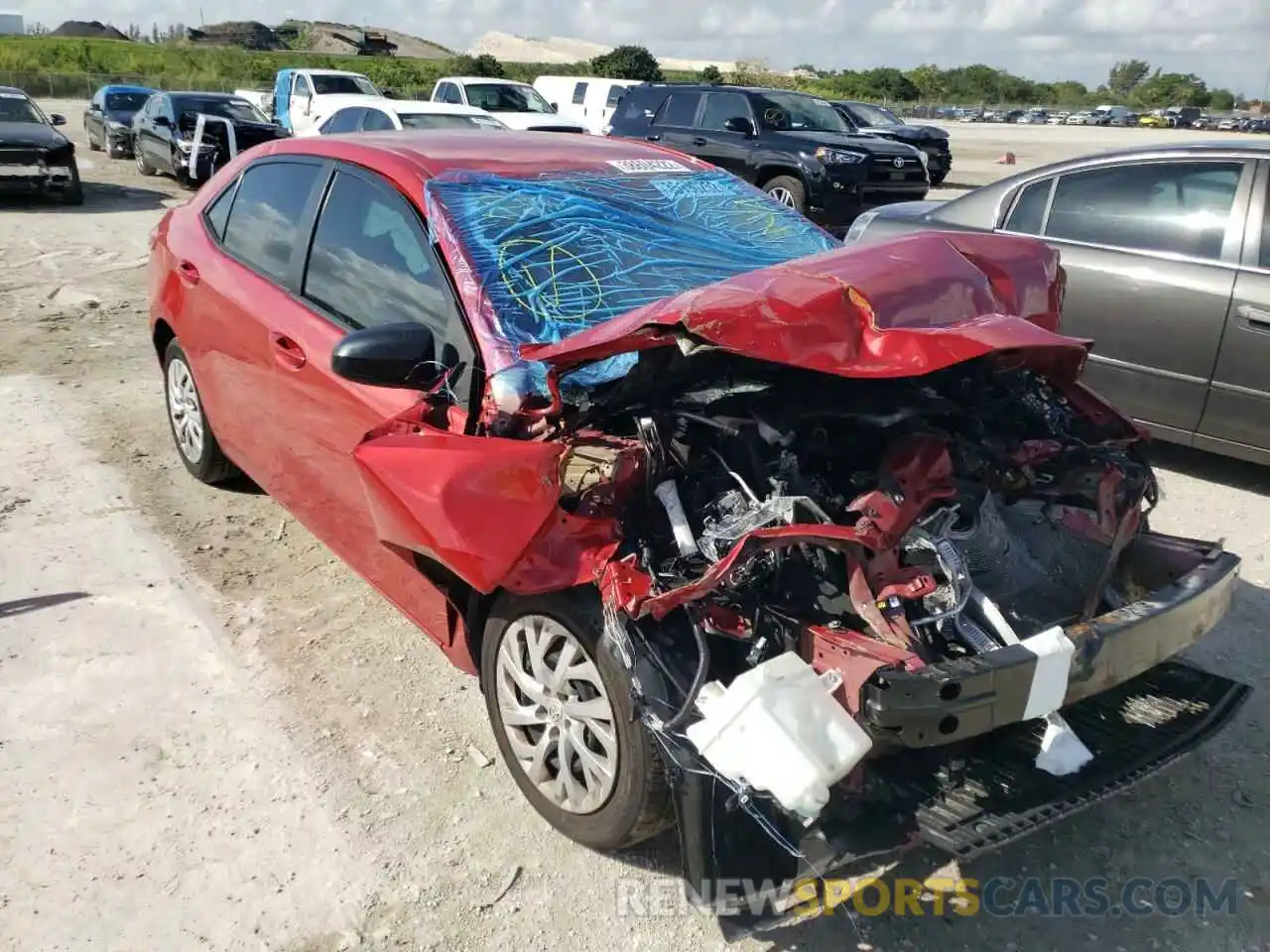 1 Photograph of a damaged car 5YFBURHE7KP929516 TOYOTA COROLLA 2019