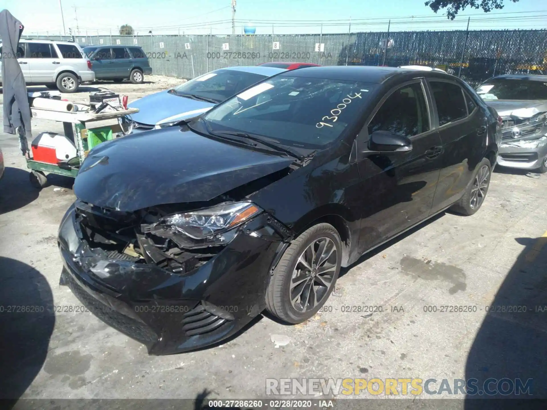 2 Photograph of a damaged car 5YFBURHE7KP930004 TOYOTA COROLLA 2019