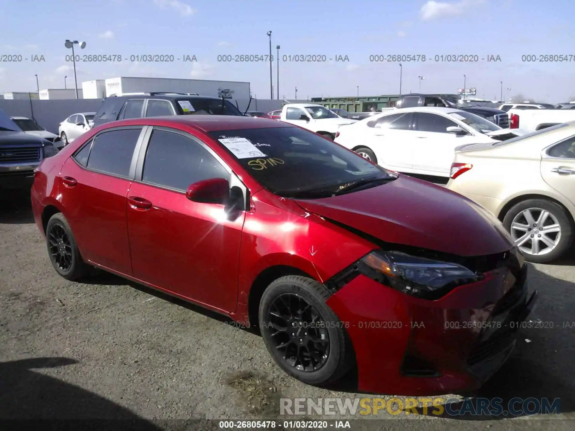 1 Photograph of a damaged car 5YFBURHE7KP942248 TOYOTA COROLLA 2019