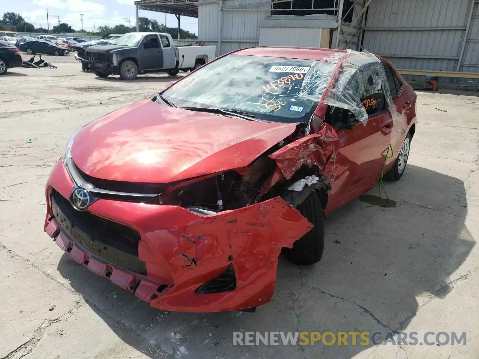 2 Photograph of a damaged car 5YFBURHE7KP943870 TOYOTA COROLLA 2019