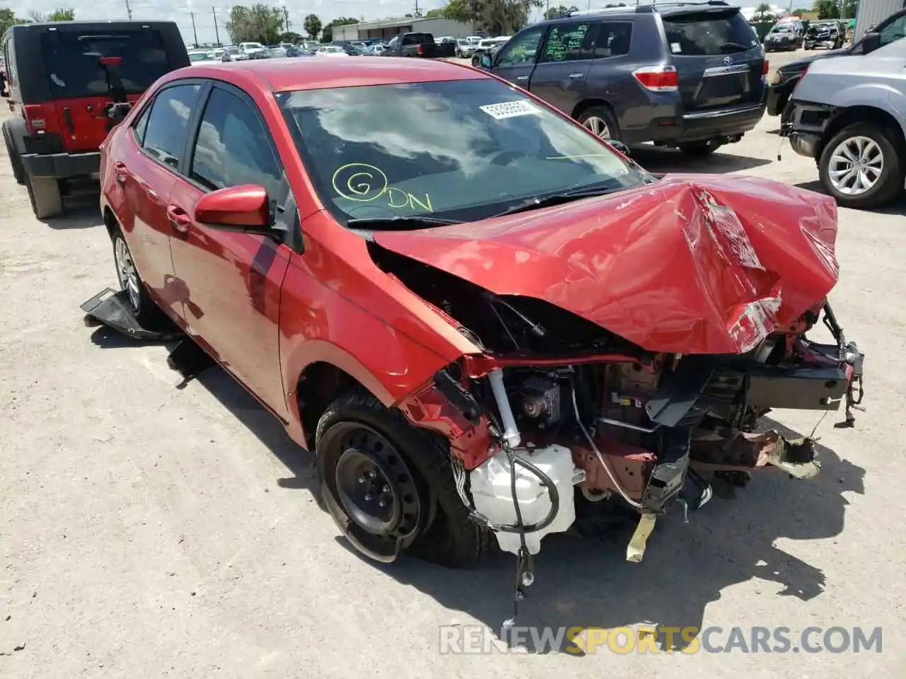 1 Photograph of a damaged car 5YFBURHE8KP859900 TOYOTA COROLLA 2019