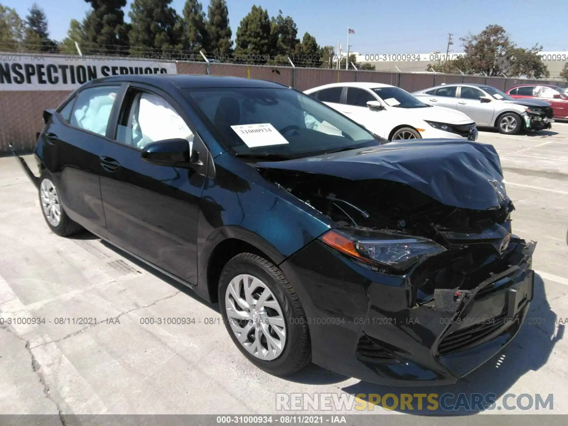 1 Photograph of a damaged car 5YFBURHE8KP861288 TOYOTA COROLLA 2019