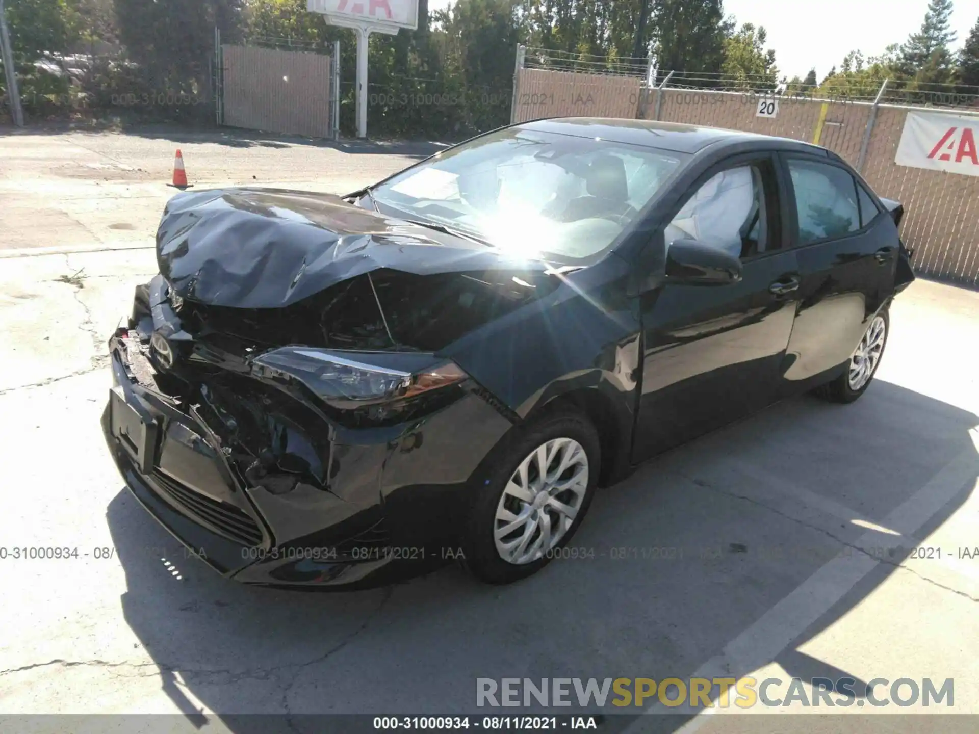 2 Photograph of a damaged car 5YFBURHE8KP861288 TOYOTA COROLLA 2019